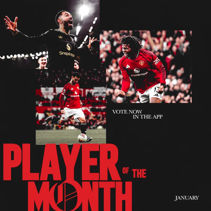 九游体育-曼联1月队内最佳球员候选名单：库尼亚，多尔古，B费